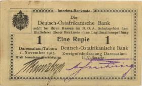 R.916p: Deutsch-Ostafrika 1 Rupie 1915 Y (3) "Kreuzberger" 