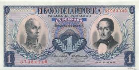 Kolumbien / Colombia P.404c 1 Pesos Oro 1966 (1/1-) 