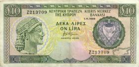 Zypern / Cyprus P.55a 10 Pounds 1989 (3) 