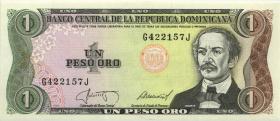 Dom. Republik/Dominican Republic P.126b 1 Pesos Oro 1987 (1) 