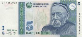 Tadschikistan / Tajikistan P.15a 5 Somoni 1999 (2000) (1) 