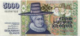 Island / Iceland P.60 5000 Kronen 2001 (1/1-) 
