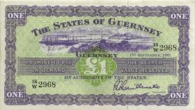 Guernsey P.43a 1 Pound  1.9.1957 (3+) 