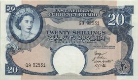 Ost Afrika / East Africa P.39 20 Shillings (1959-60) (3/2) 