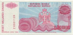 Bosnien & Herzegowina / Bosnia P.159r 10 Mrd. Dinara 1993 Z (1) 