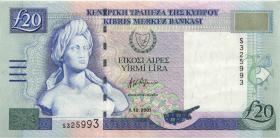 Zypern / Cyprus P.63b 20 Pounds 2001 (1) 