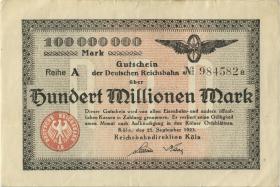 PS1288 Reichsbahn Köln 100 Millionen Mark 1923 (2) 