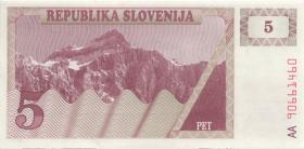 Slowenien / Slovenia P.03 5 Tolarjew 1990 AA (1) 