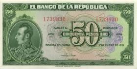 Kolumbien / Colombia P.393c 50 Pesos Oro 1951 (1) 