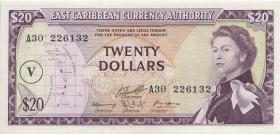 Ost Karibik / East Caribbean P.15o 20 Dollars (1965) (2) 