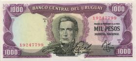 Uruguay P.049 1000 Pesos (1967) (2+) 