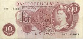 Großbritannien / Great Britain P.373a 10 Shillings (1961-62) (3+) 