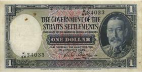 Straits Settlements P.16b 1 Dollar 1935 (3) 