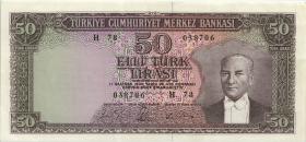 Türkei / Turkey P.175 50 Lira 1930 (1964) (3+) 