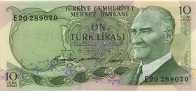 Türkei / Turkey P.180 10 Lira L. 1930 (1966) (1) 