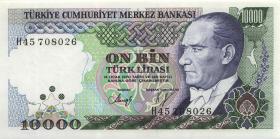 Türkei / Turkey P.199c 10000 Lira 1970 (1989) (1) 