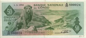 Kongo / Congo P.005 50 Francs 1.4.1962 (2) 