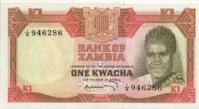 Sambia / Zambia P.16 1 Kwacha 1972 (1973) Gedenkbanknote (1) 