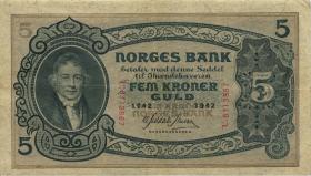 Norwegen / Norway P.07c 5 Kronen 1942 (3) 