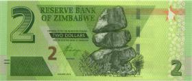 Zimbabwe P.101 2 Dollars 2019 (1) 