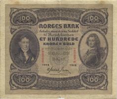 Norwegen / Norway P.10c 100 Kronen 1940 (3-) 