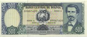 Bolivien / Bolivia P.165 500 Pesos Bolivianos 1981 Serie A (1) 