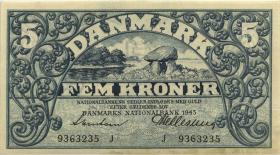 Dänemark / Denmark P.30j 5 Kroner 1943 J (2) 