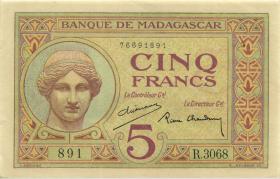 Madagaskar P.035 5 Francs (ca. 1937) (1/1-) 