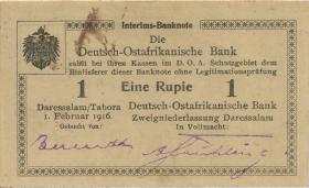 R.931c: Deutsch-Ostafrika 1 Rupie 1915 Überdruck X 5-stellig (1/1-) 