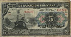 Bolivien / Bolivia P.105b 5 Bolivianos 1911 (4) 