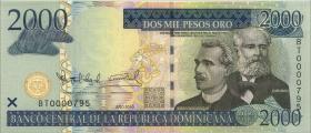 Dom. Republik/Dominican Republic P.181b 2000 Pesos Oro 2010 BT0000795 (1) low number 