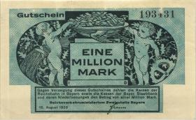 PS1101 Reichsbahn München 1 Millionen Mark 1923 (3) "Frank" 