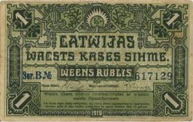 Lettland / Latvia P.02a 1 Rubel 1919 B (3) 