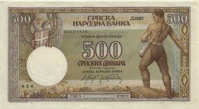 R.609: Serbien 500 Dinara 1942 (1-) 