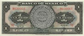 Mexiko / Mexico P.059a 1 Peso 19.6. 1957 (1) 