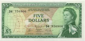 Ost Karibik / East Caribbean P.14h 5 Dollars (1965) (1) sign.9 