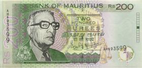 Mauritius P.52b 200 Rupien 2001 (2) 