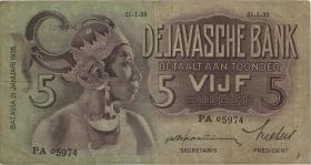 Ndl. Indien / Netherlands Indies P.078a 5 Gulden 1935 (3) 