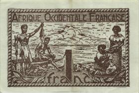 Franz. Westafrika / French West Africa P.34a 1 Francs (1944) (3+) 