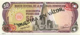 Dom. Republik/Dominican Republic P.135s1 50 Pesos Oro 1991 (1) Specimen 