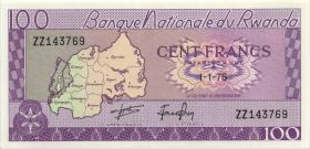 Ruanda / Rwanda P.08r 100 Francs 1976 ZZ (1) replacement 