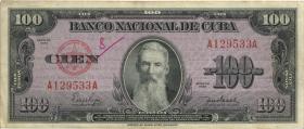 Kuba / Cuba P.082a 100 Pesos 1950 (3) 