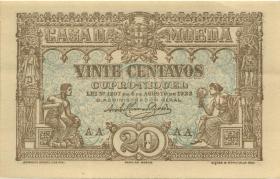 Portugal P.100 20 Centavos 1922 (1/1-) 