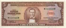 Dom. Republik/Dominican Republic P.109a 5 Pesos Oro 1976 (1) 