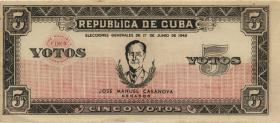 Kuba / Cuba 5 Votos 1948 Jose Manuel Casanova (1-) 
