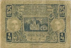 Jugoslawien / Yugoslavia P.013 25 Para = 1/4 Dinar 1921 (2) 