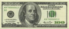 USA / United States P.528 100 Dollars 2006 KB 70000001(1) 