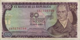 Kolumbien / Colombia P.414 50 Pesos Oro 1973 (3) 