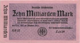 RVM-11i Reichsbahn Berlin 10 Milliarden Mark 1923 ohne Knr.  (2+) 