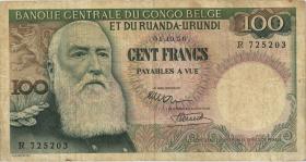 Belgisch-Kongo / Belgian Congo P.33a 100 Francs 1.10.1956 (3-) 